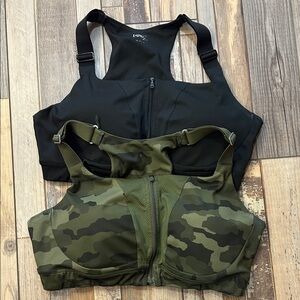 set of 2 Duluth Trading Company High Impact Zip Front Sports Bras Medium